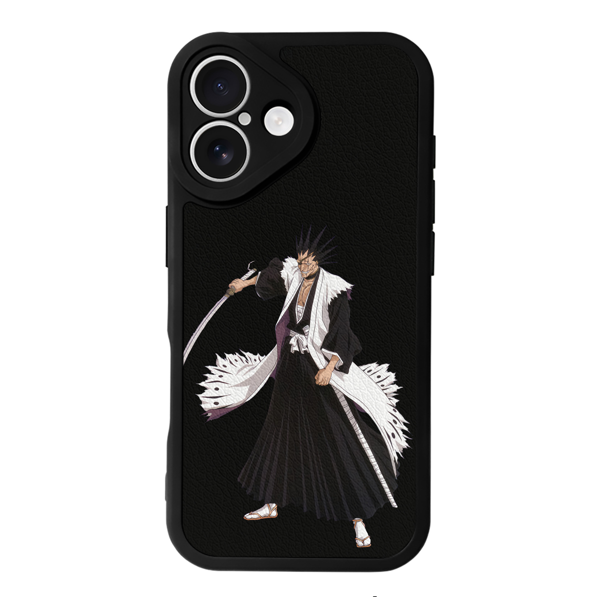 （画像用） ブリーチ ざらき けんぱち BLEACH Zaraki Kenpachi 【iPhone 16シリーズ対応】シリコンスマホケース（レザー調） 材質：シリコン